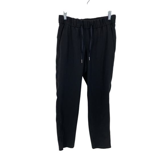 Lululemon On The Fly 7/8 Pant Womens Size 6 Black Elastic Waist Pockets - Picture 1 of 5
